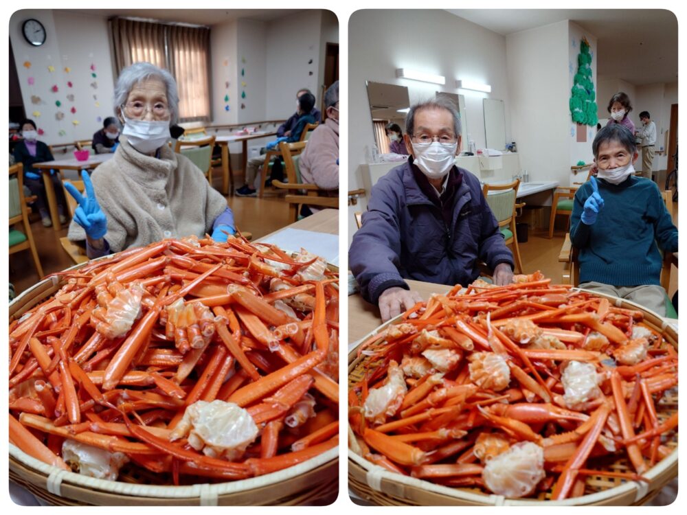 藤枝市老人ホーム_イベント食カニ祭